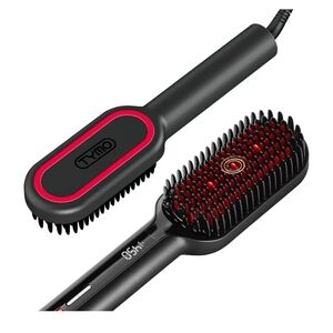 TYMO Black and Red Hair Straightening Brush